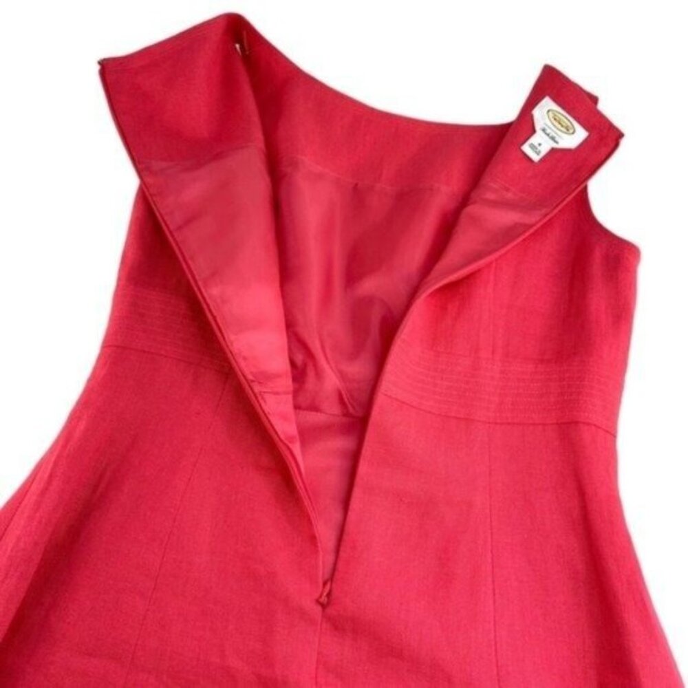 Talbots Irish Linen Hot Pink Dress Fit and Flare - Picture 6 of 7